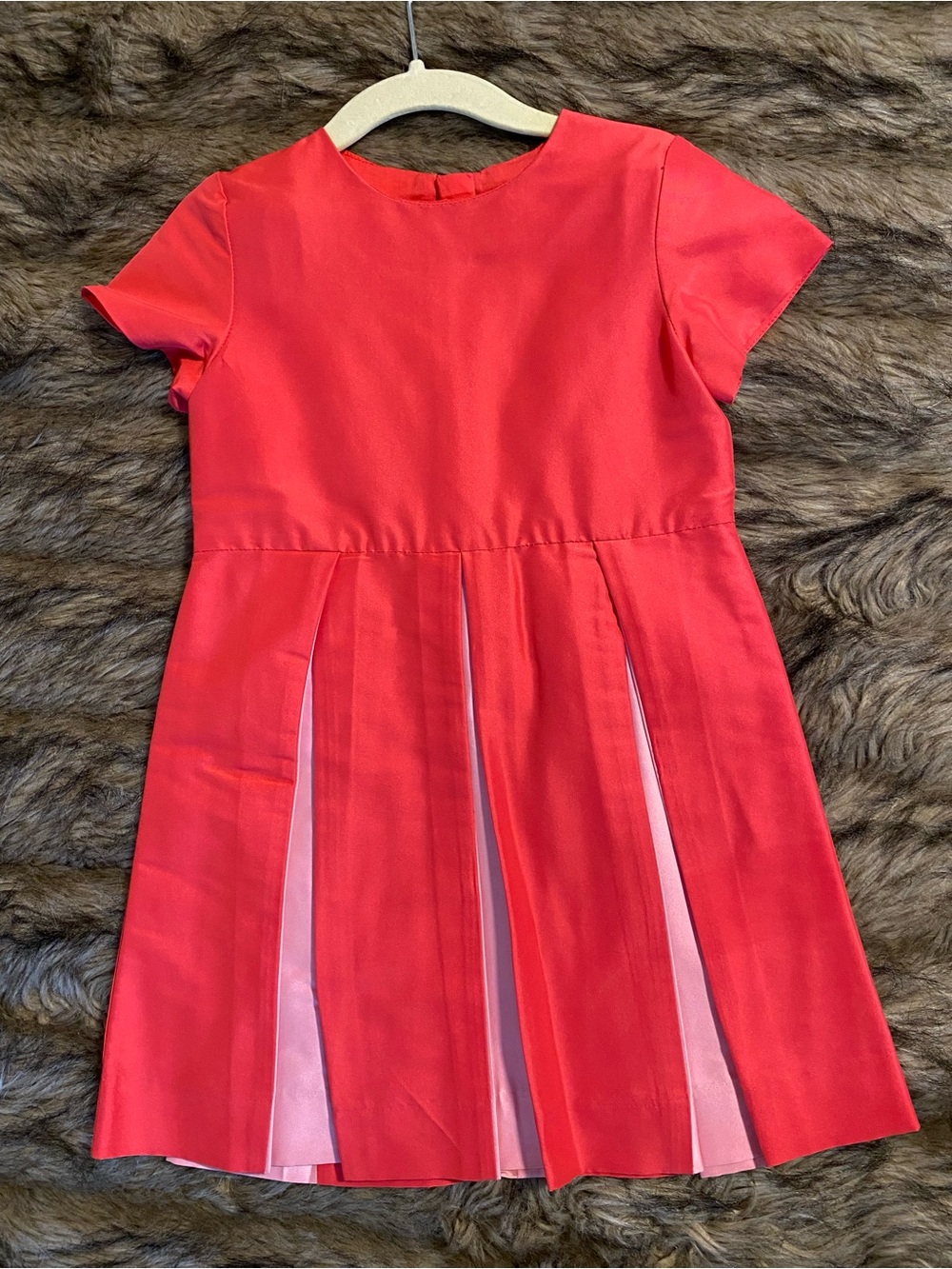 Girls Jacadi Paris Red Pleated Overlay Holiday Dress